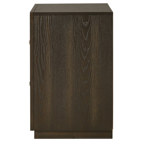 Atlas Dark Oak 2-drawer Bedroom Nightstand Bedside Table by Coaster at Eve Furniture