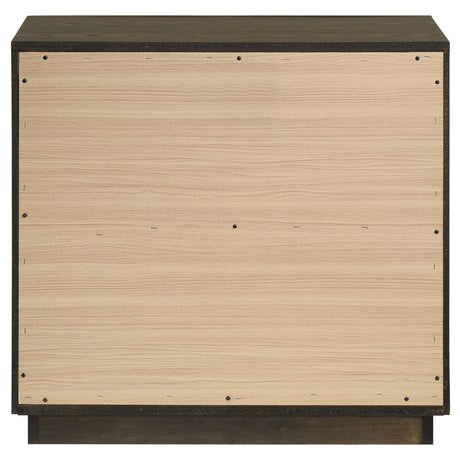 Atlas Dark Oak 2-drawer Bedroom Nightstand Bedside Table by Coaster at Eve Furniture