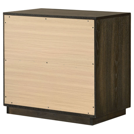 Atlas Dark Oak 2-drawer Bedroom Nightstand Bedside Table by Coaster at Eve Furniture