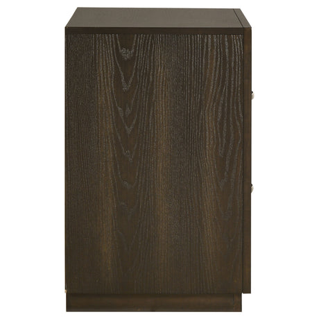 Atlas Dark Oak 2-drawer Bedroom Nightstand Bedside Table by Coaster at Eve Furniture