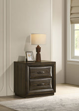 Atlas Dark Oak 2-drawer Bedroom Nightstand Bedside Table by Coaster at Eve Furniture