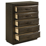 Atlas Dark Oak 5-drawer Bedroom Chest of Drawers by Coaster at Eve Furniture