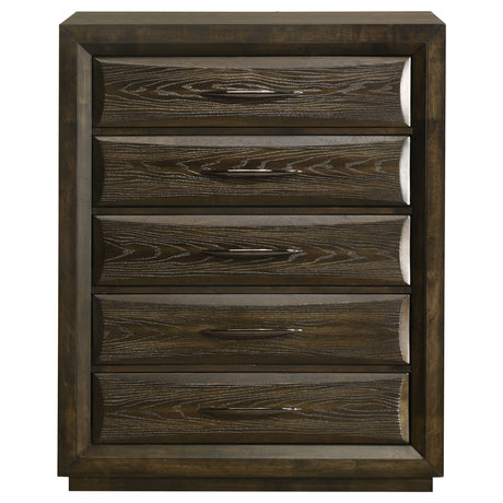 Atlas Dark Oak 5-drawer Bedroom Chest of Drawers by Coaster at Eve Furniture
