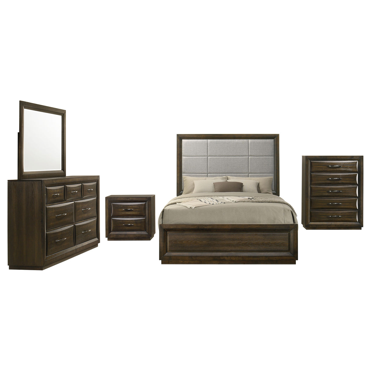 Atlas Dark Oak 5-piece Queen Bedroom Set by Coaster at Eve Furniture