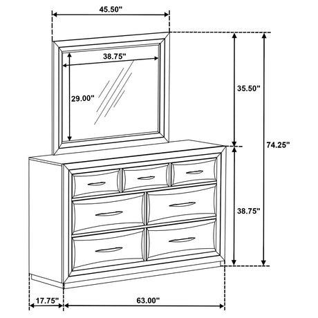 Atlas Dark Oak 7-drawer Bedroom Dresser and Mirror Set by Coaster at Eve Furniture