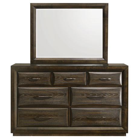 Atlas Dark Oak 7-drawer Bedroom Dresser and Mirror Set by Coaster at Eve Furniture