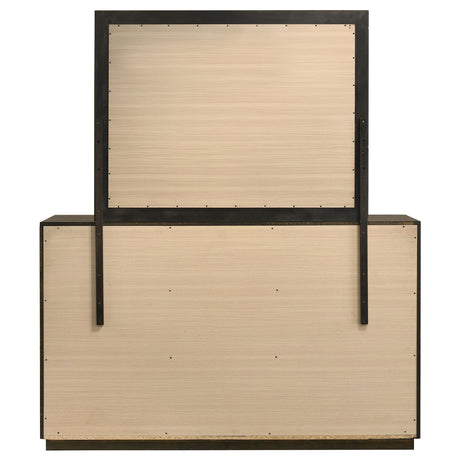 Atlas Dark Oak 7-drawer Bedroom Dresser and Mirror Set by Coaster at Eve Furniture