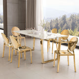 Atlas Dining Table White & Gold by Zuomod at Eve Furniture