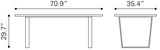 Atlas Dining Table White & Gold by Zuomod at Eve Furniture