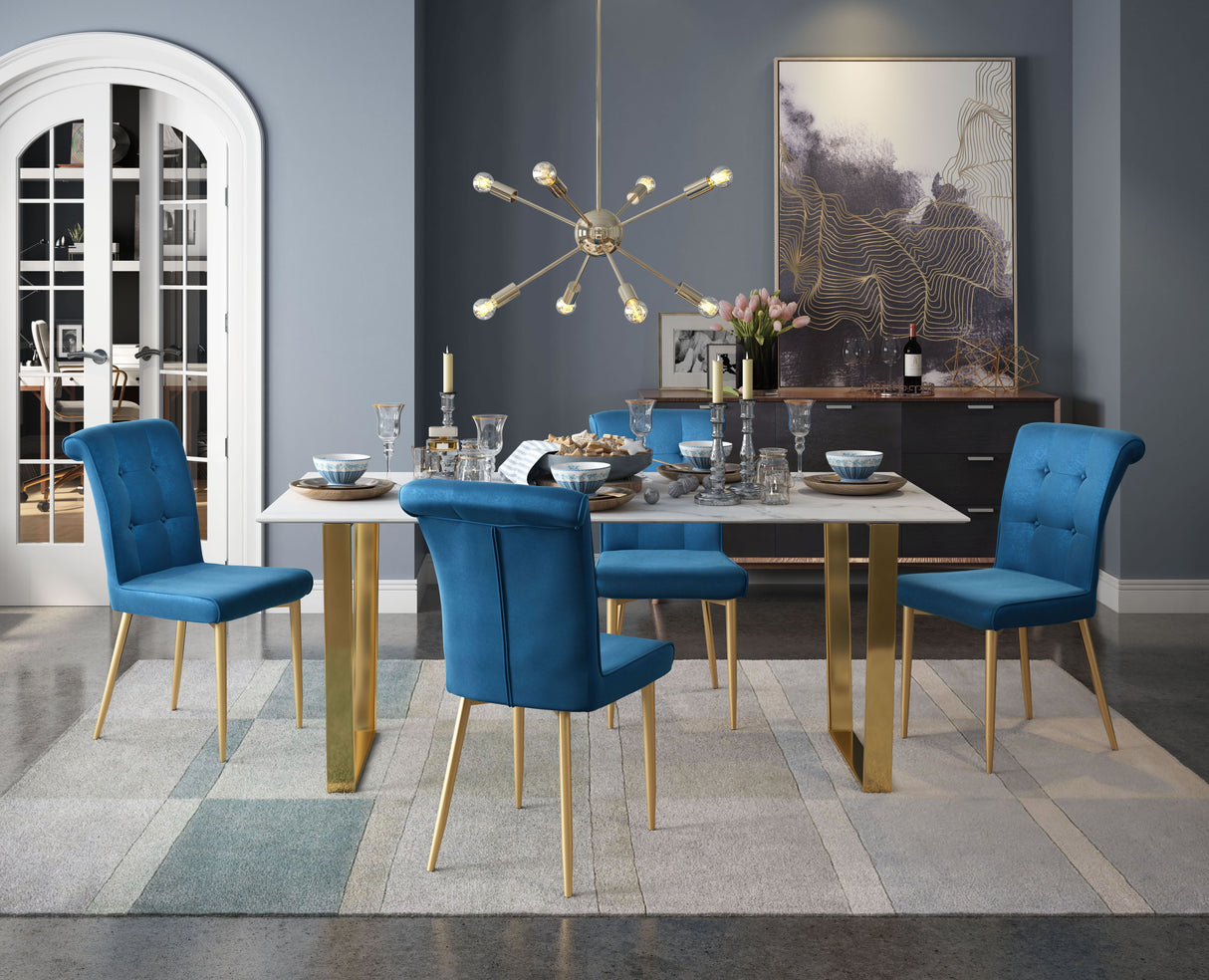 Atlas Dining Table White & Gold by Zuomod at Eve Furniture