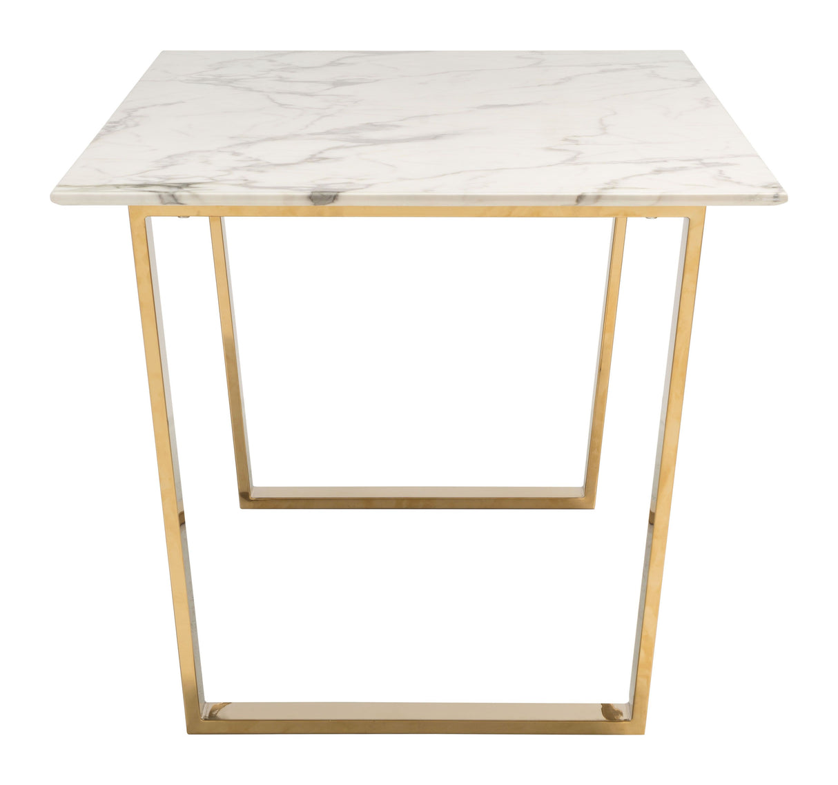 Atlas Dining Table White & Gold by Zuomod at Eve Furniture