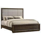 Atlas Grey/Dark Oak 63-inch Eastern King Upholstered Panel Bed by Coaster at Eve Furniture