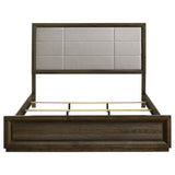 Atlas Grey/Dark Oak 63-inch Eastern King Upholstered Panel Bed by Coaster at Eve Furniture