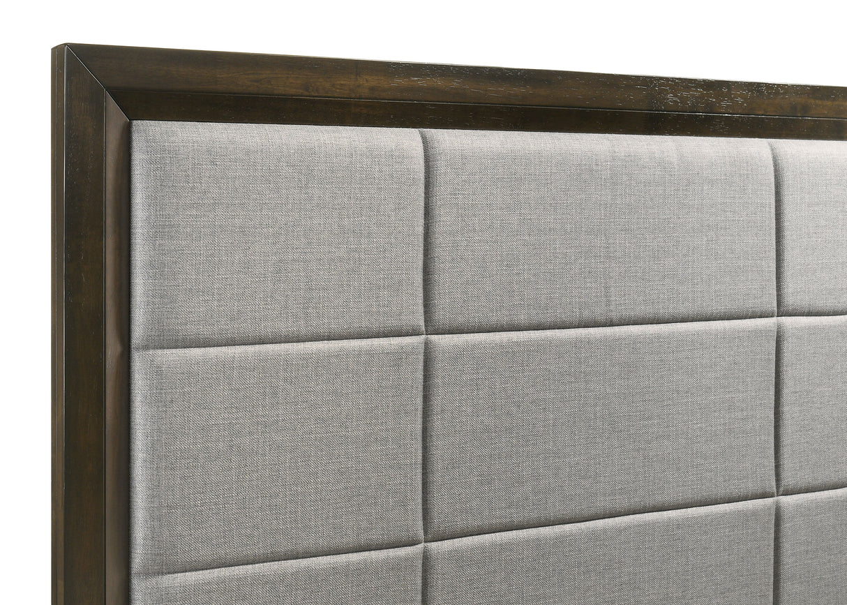 Atlas Grey/Dark Oak 63-inch Eastern King Upholstered Panel Bed by Coaster at Eve Furniture