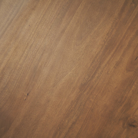 Atlas Warm Mid-Brown Wood Stacked Pedestal Base Round Dining Table by Mercana at Eve Furniture