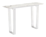 Atlas White & Silver Console Table by Zuomod at Eve Furniture
