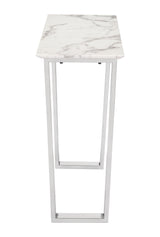 Atlas White & Silver Console Table by Zuomod at Eve Furniture
