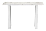 Atlas White & Silver Console Table by Zuomod at Eve Furniture