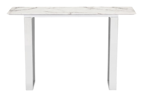 Atlas White & Silver Console Table by Zuomod at Eve Furniture