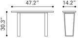 Atlas White & Silver Console Table by Zuomod at Eve Furniture