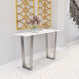 Atlas White & Silver Console Table by Zuomod at Eve Furniture