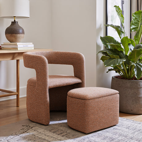 Atria Tawny Brown Accent Chair & Ottoman by Zuomod at Eve Furniture