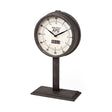 Attalack II Black Metal Round Face Table Clock by Mercana at Eve Furniture