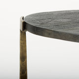 Atticus Black Wood and Antiqued Gold Metal Nesting Accent Tables (Set of 2) by Mercana at Eve Furniture