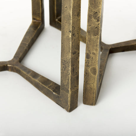 Atticus Black Wood and Antiqued Gold Metal Nesting Accent Tables (Set of 2) by Mercana at Eve Furniture