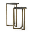 Atticus Black Wood and Antiqued Gold Metal Nesting Accent Tables (Set of 2) by Mercana at Eve Furniture