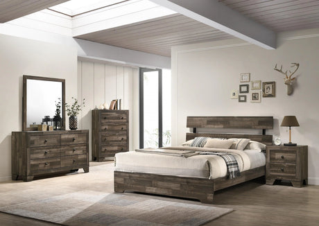 Atticus Brown King Platform Bed by Crown Mark at Eve Furniture