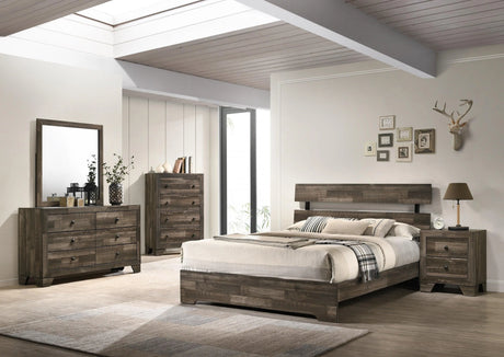 Atticus Brown Queen Platform Bed by Crown Mark at Eve Furniture
