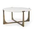 Atticus Marble and Antiqued Gold Metal Coffee Table by Mercana at Eve Furniture