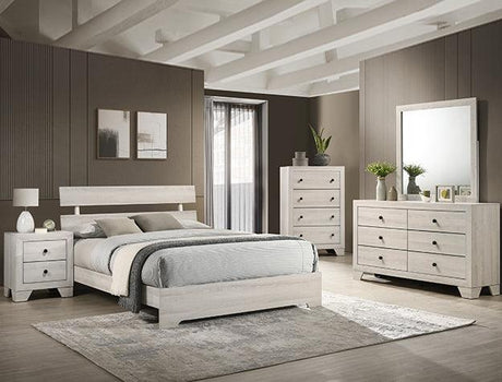 Atticus White King Platform Bed by Crown Mark at Eve Furniture