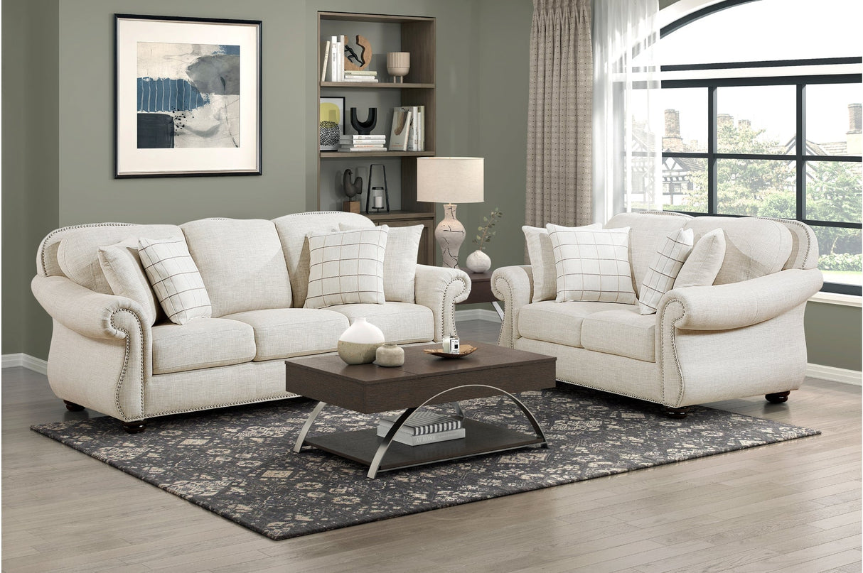 Attleboro Beige Loveseat by Homelegance at Eve Furniture