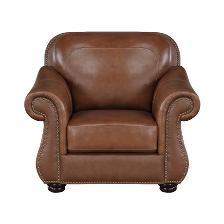 Attleboro Brown Leather Chair by Homelegance at Eve Furniture