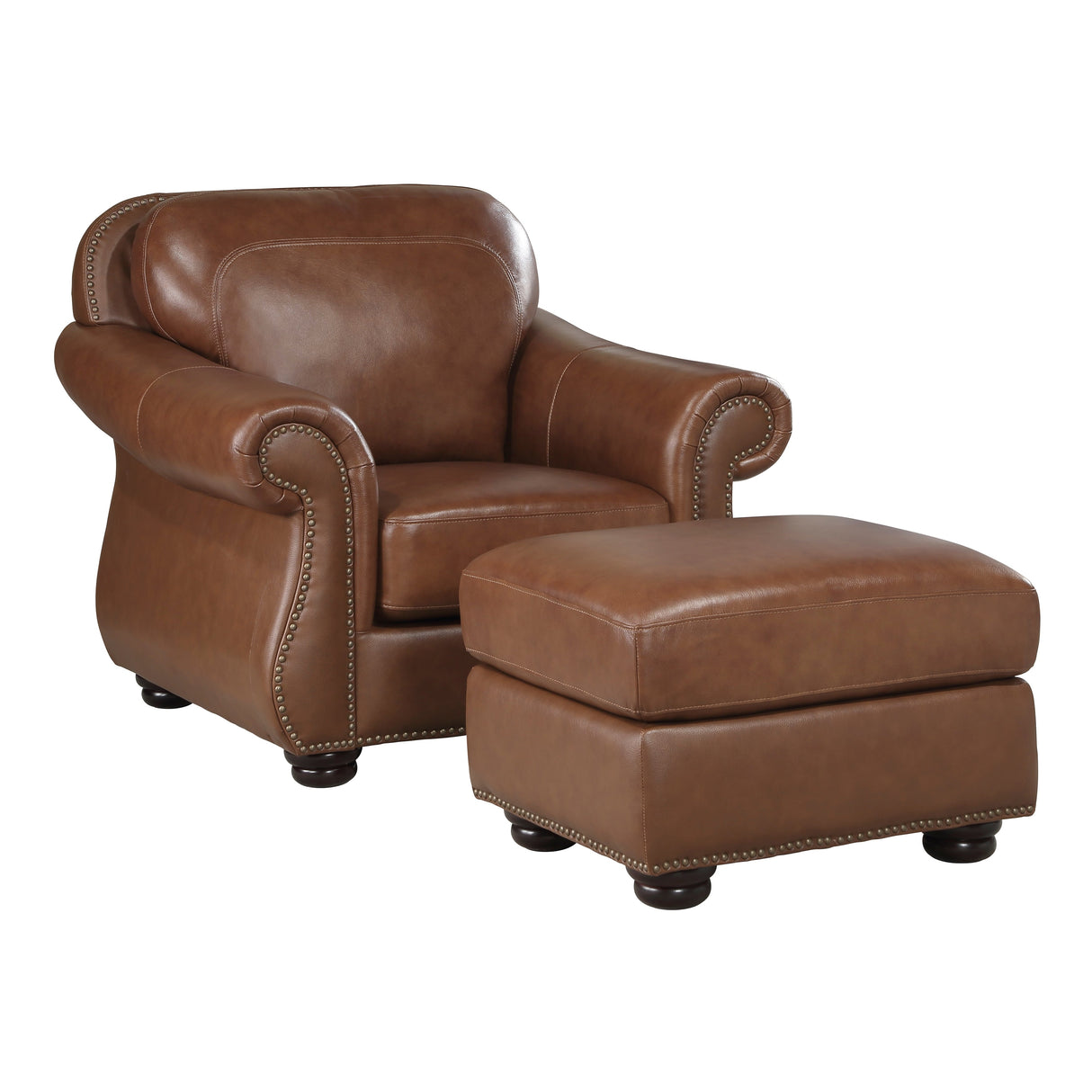 Attleboro Brown Leather Chair by Homelegance at Eve Furniture