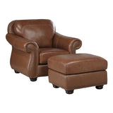 Attleboro Brown Leather Chair by Homelegance at Eve Furniture
