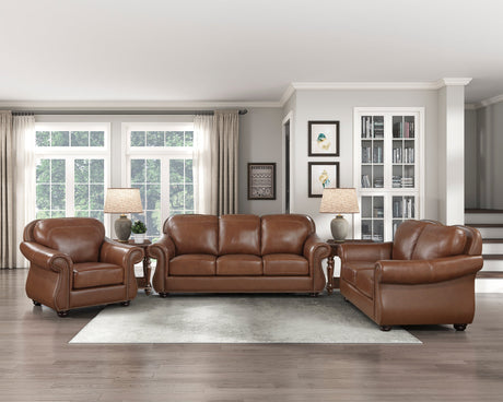 Attleboro Brown Leather Chair by Homelegance at Eve Furniture