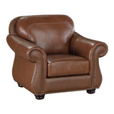 Attleboro Brown Leather Chair by Homelegance at Eve Furniture