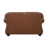 Attleboro Brown Leather Loveseat by Homelegance at Eve Furniture