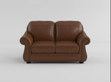 Attleboro Brown Leather Loveseat by Homelegance at Eve Furniture