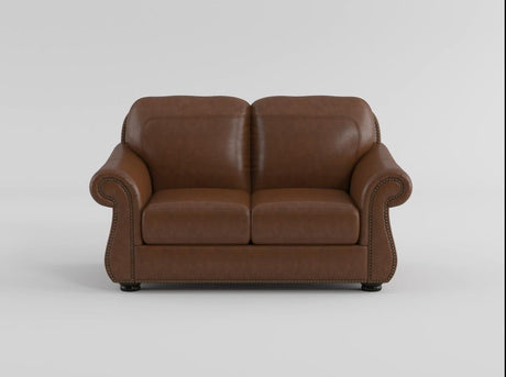 Attleboro Brown Leather Loveseat by Homelegance at Eve Furniture