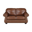 Attleboro Brown Leather Loveseat by Homelegance at Eve Furniture