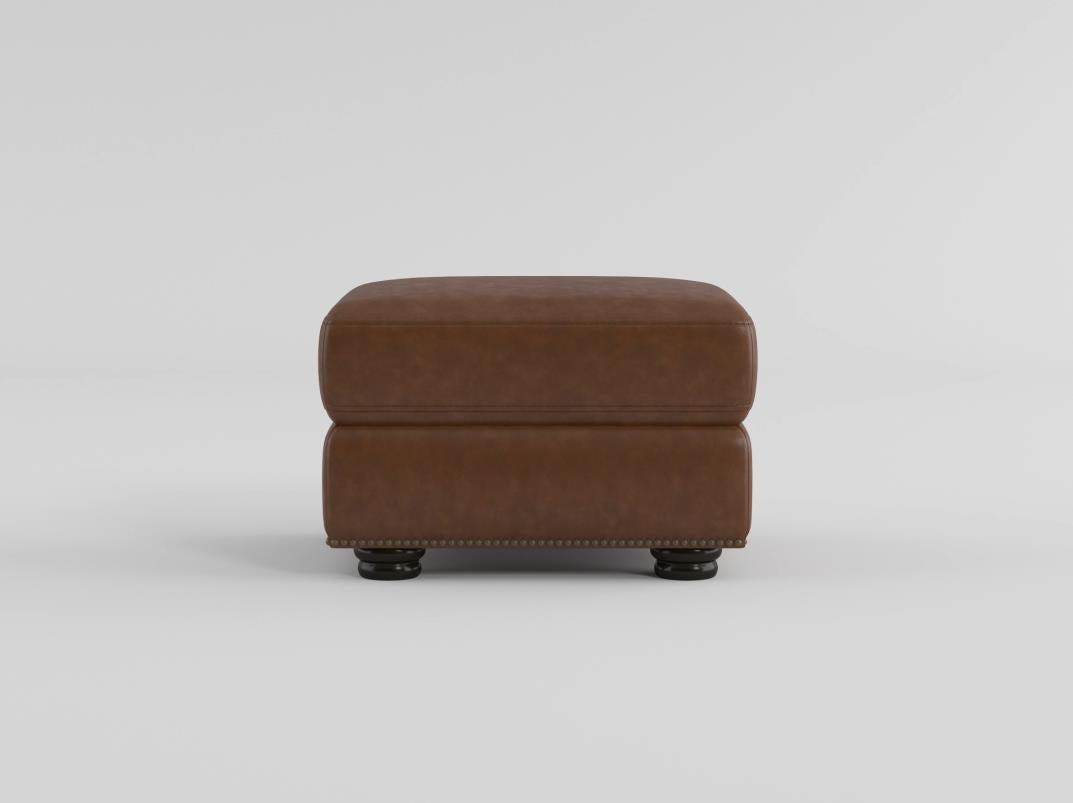 Attleboro Brown Leather Ottoman by Homelegance at Eve Furniture