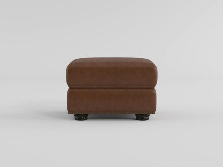 Attleboro Brown Leather Ottoman by Homelegance at Eve Furniture