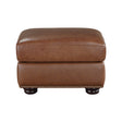 Attleboro Brown Leather Ottoman by Homelegance at Eve Furniture