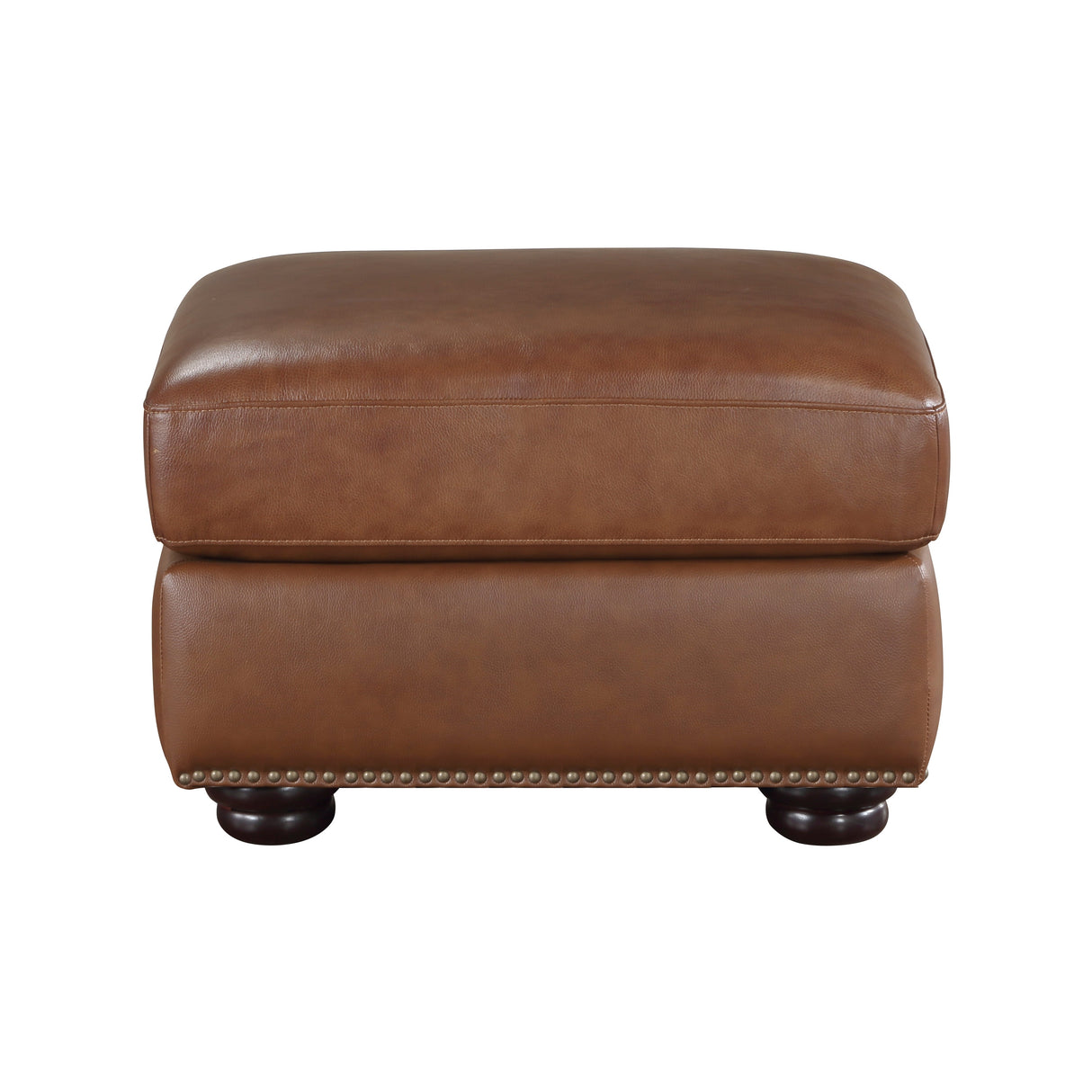 Attleboro Brown Leather Ottoman by Homelegance at Eve Furniture
