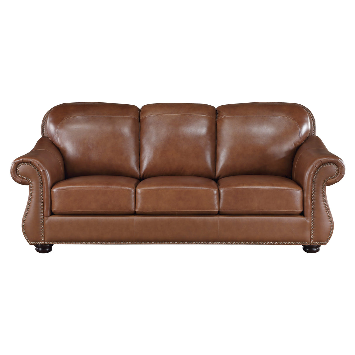 Attleboro Brown Leather Sofa by Homelegance at Eve Furniture