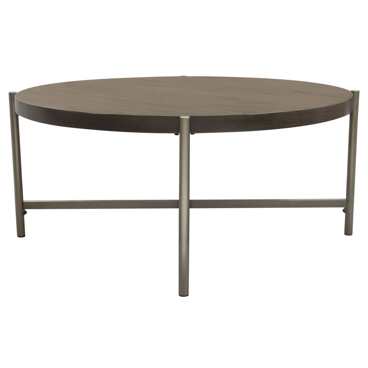 Atwood Grey/Silver Round Coffee Table by Diamond Sofa at Eve Furniture
